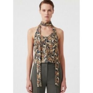 Wildfang Empower Satin Cami Women Medium Black Butterfly Wing Adjustable Straps
